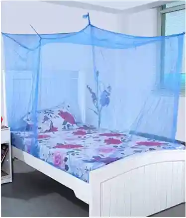 DIVAYANSHI Polycotton Mosquito net for Bed (Blue, 8 x 8 ft) (ZO-YGTS-3UQ8) 